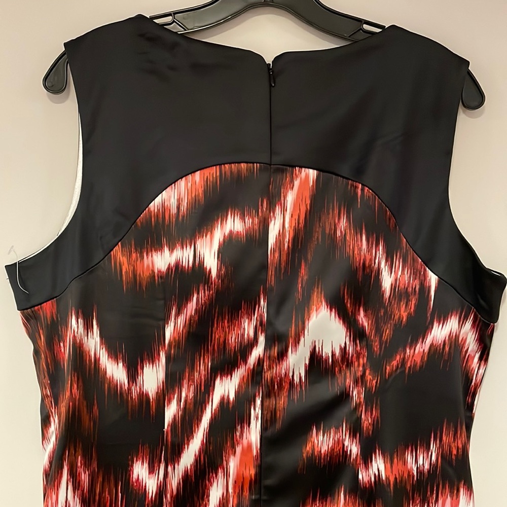 JAX New Black/ Multi Satin Cocktail Dress- Size 14 - Picture 9 of 16